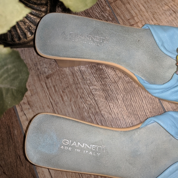 Gianetti Blue Slip On Wedges size 6. #F - Picture 4 of 7